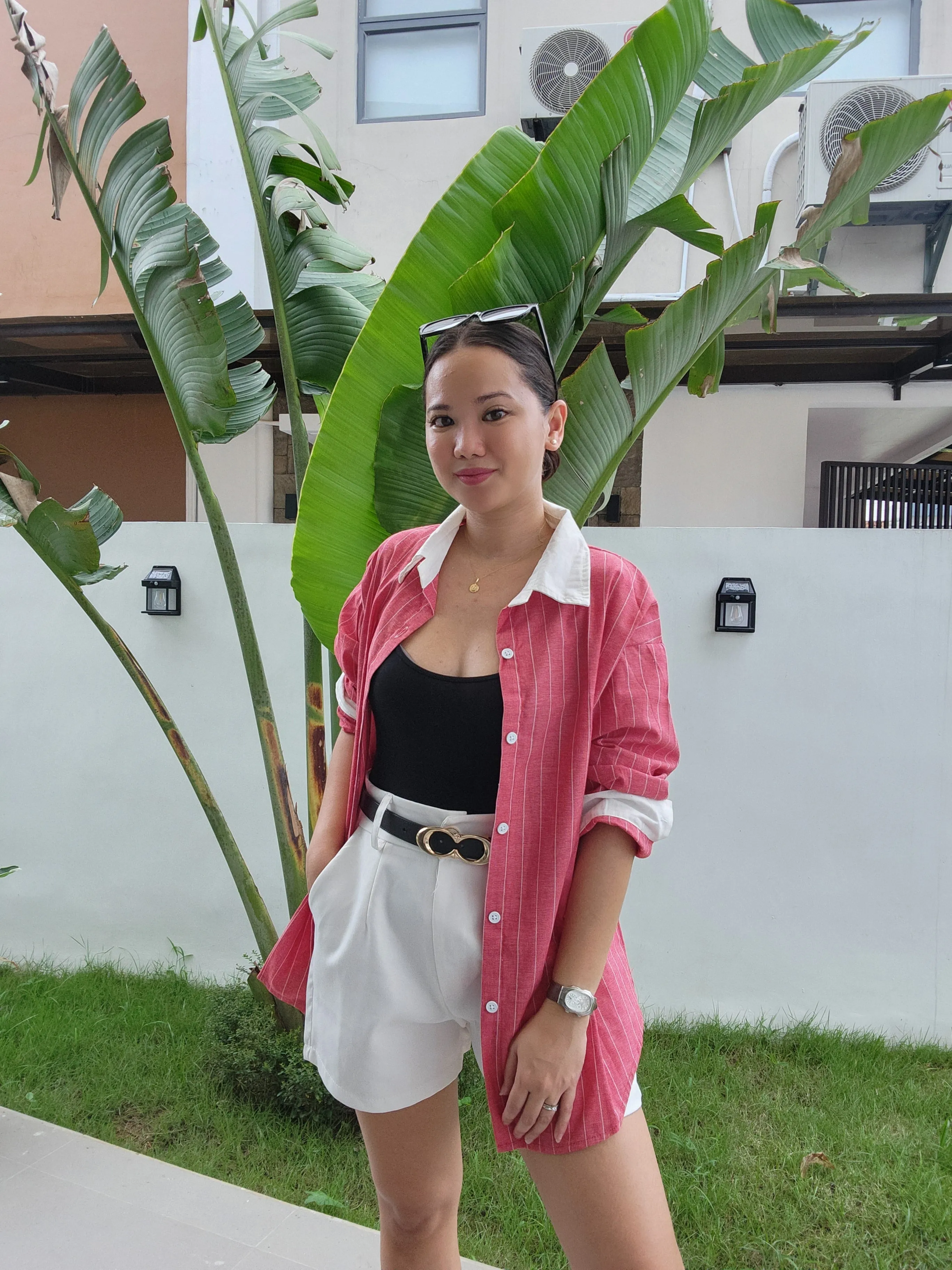 Striped Contrast Button Down Shirt