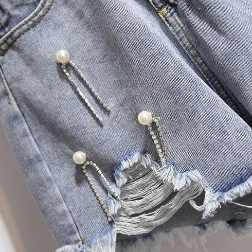 Striped Strapless Shirt Short Pants Two piece Set UB6306