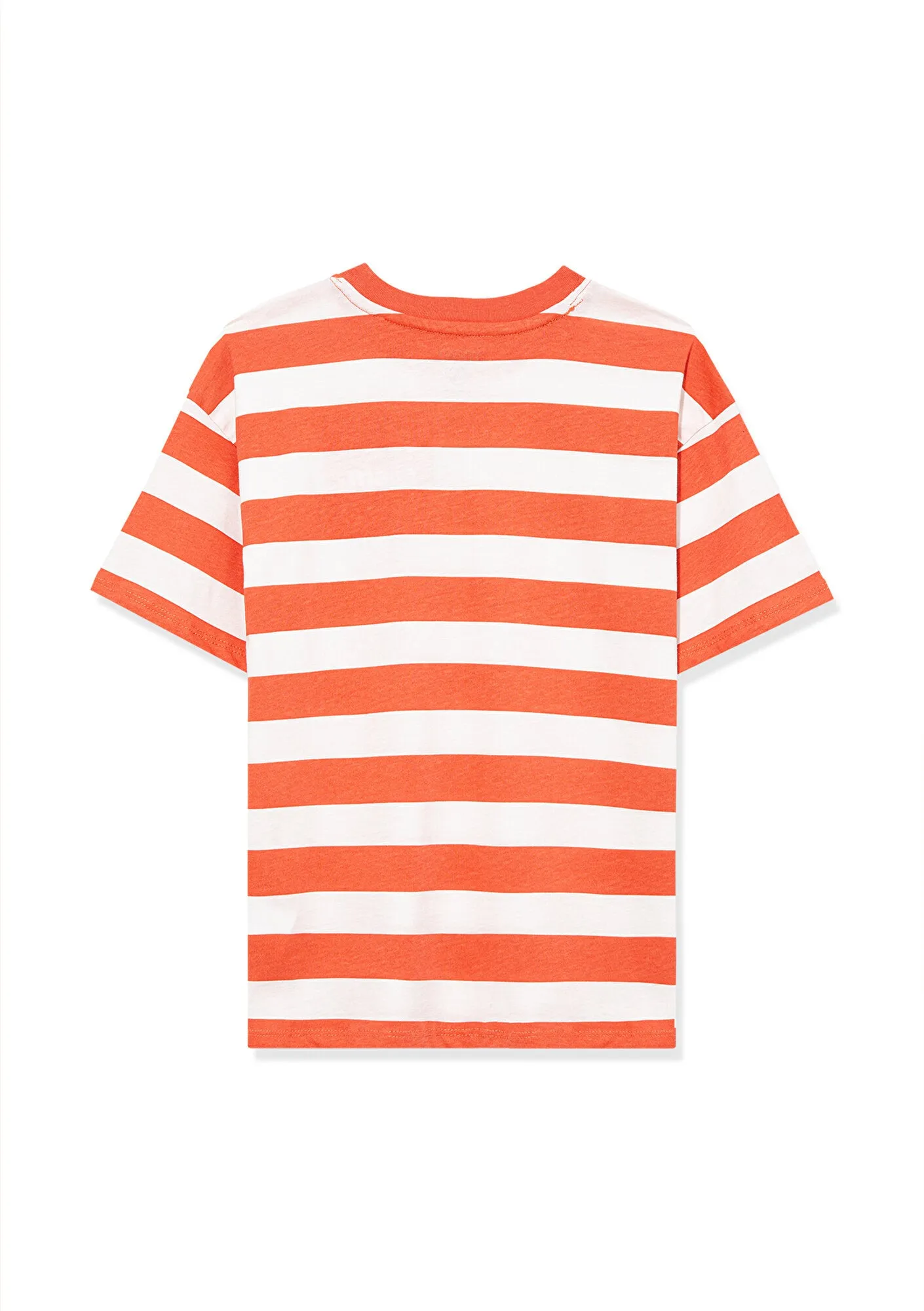 Sun Printed Orange Striped T-Shirt