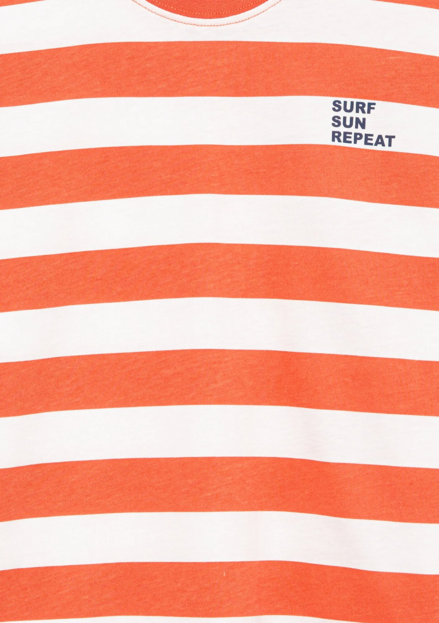 Sun Printed Orange Striped T-Shirt