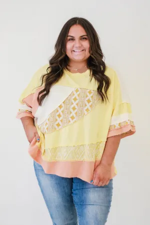 Sunny Day Fun Washed Fabric Top in Yellow by Oli & Hali