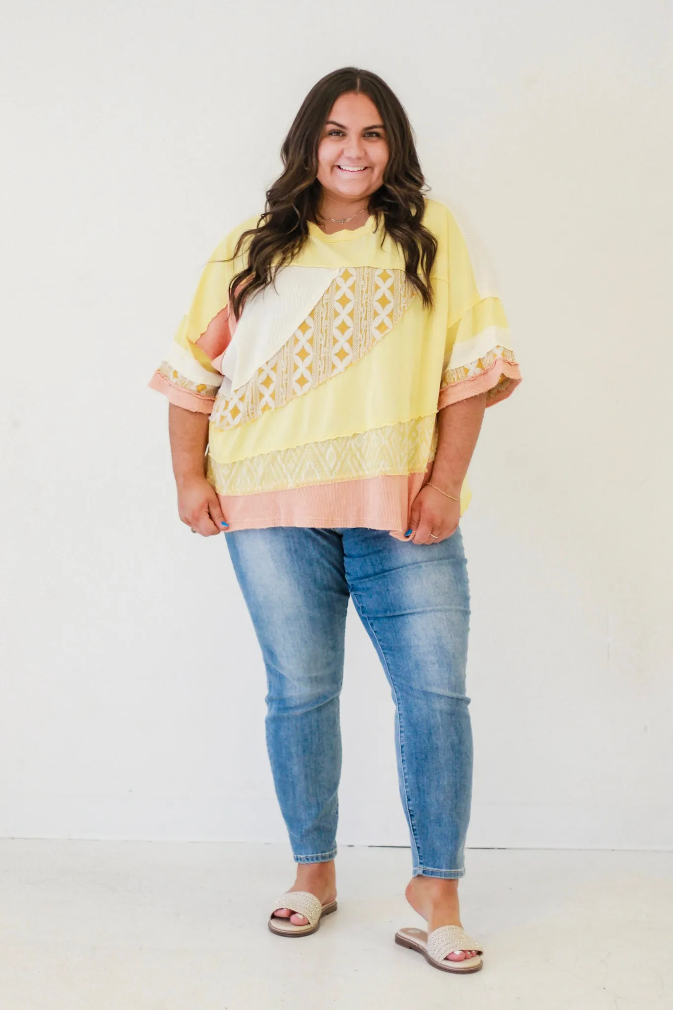 Sunny Day Fun Washed Fabric Top in Yellow by Oli & Hali