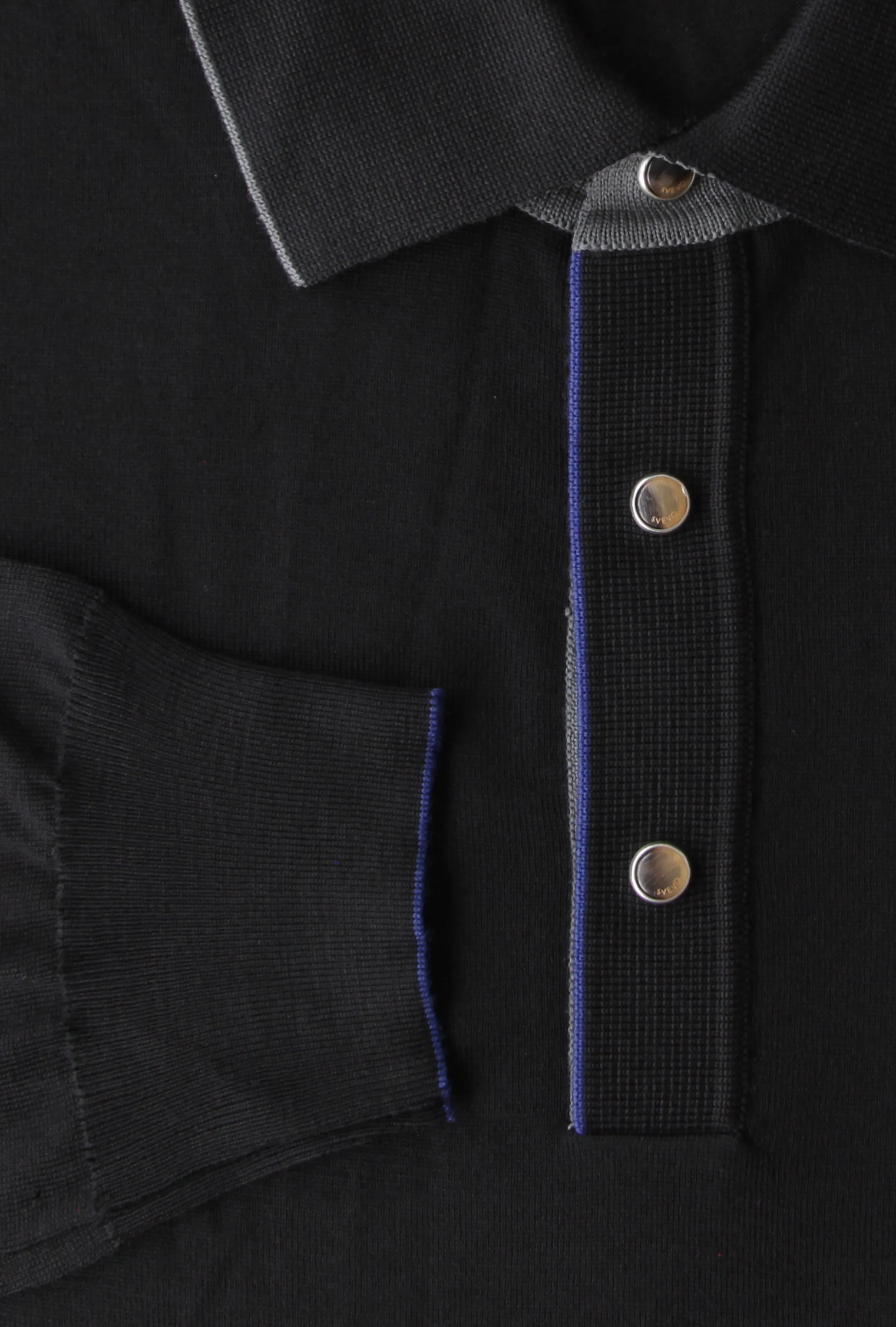 Svevo Parma Black 1/4 Button Sweater