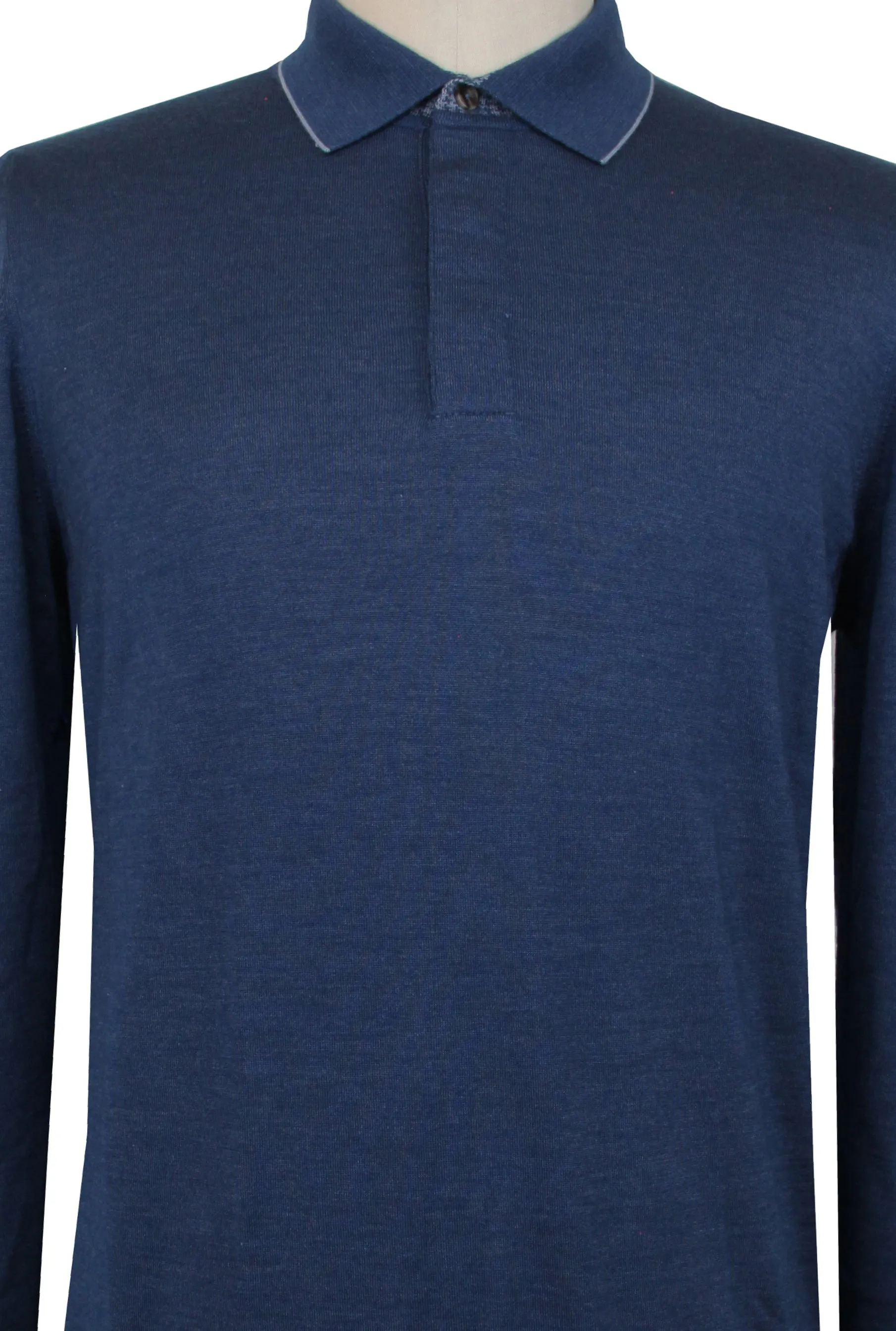 Svevo Parma Blue 1/4 Button Polo Sweater