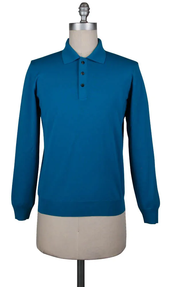 Svevo Parma Blue 1/4 Button Polo Sweater