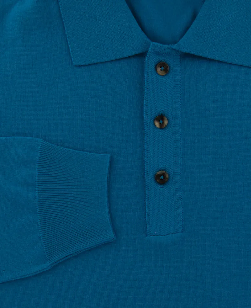 Svevo Parma Blue 1/4 Button Polo Sweater