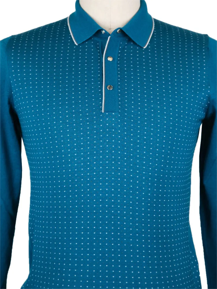Svevo Parma Blue 1/4 Button Polo Sweater