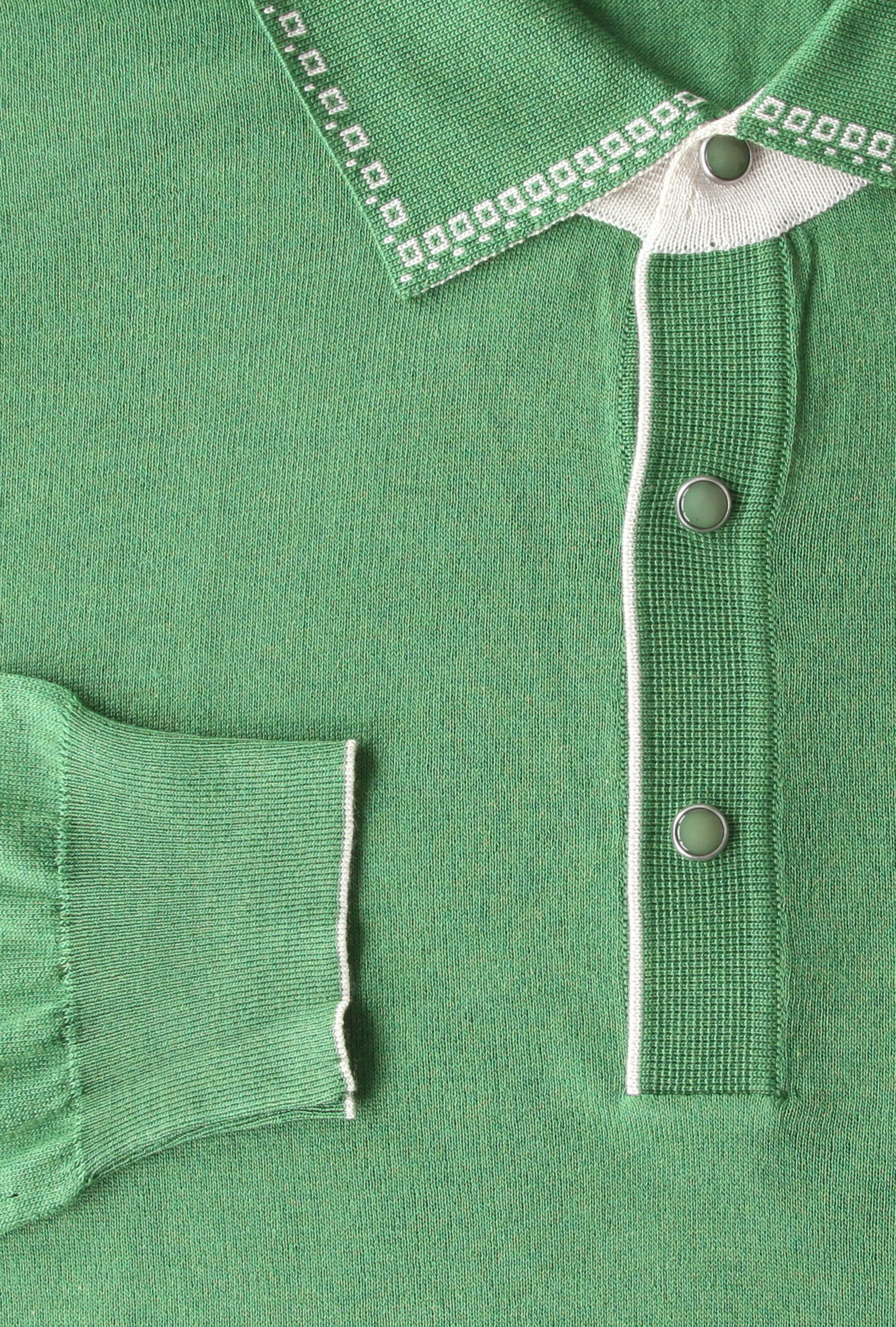 Svevo Parma Green 1/4 Button Polo Sweater