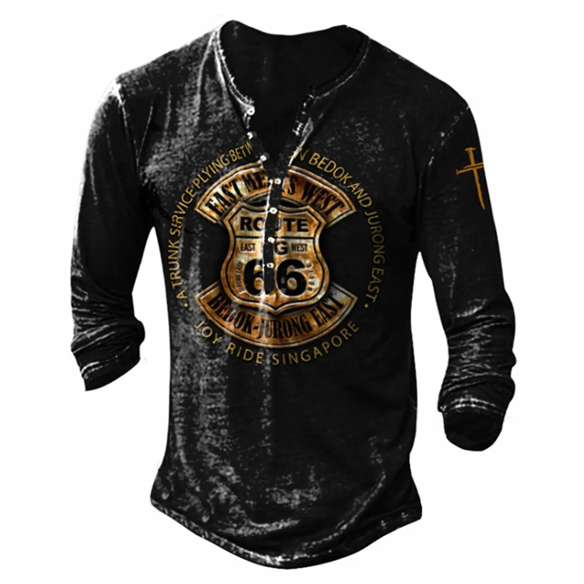 T-shirt vintage moto homme longue manche