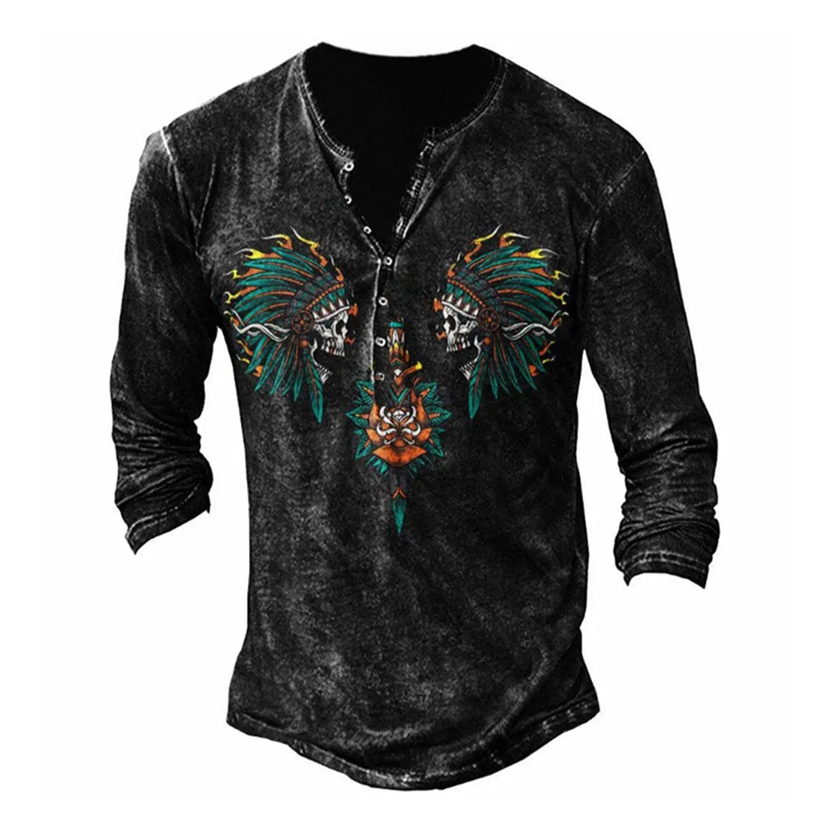 T-shirt vintage moto homme longue manche