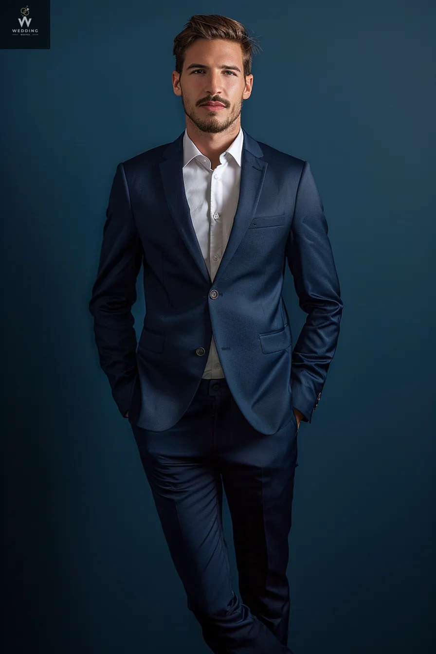 Teal Blue Two-Piece Suit for Men – Bespoke Wedding Suits, Tailored Formal wear