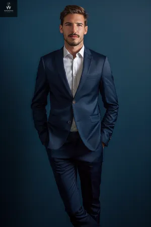 Teal Blue Two-Piece Suit for Men – Bespoke Wedding Suits, Tailored Formal wear