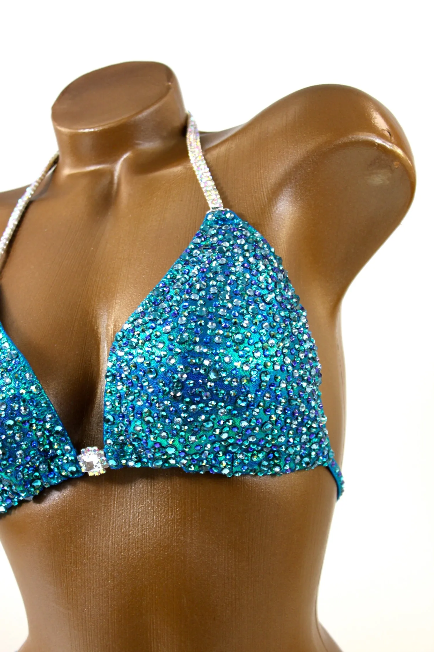 Teal/Green Crystallized Bikini Suit