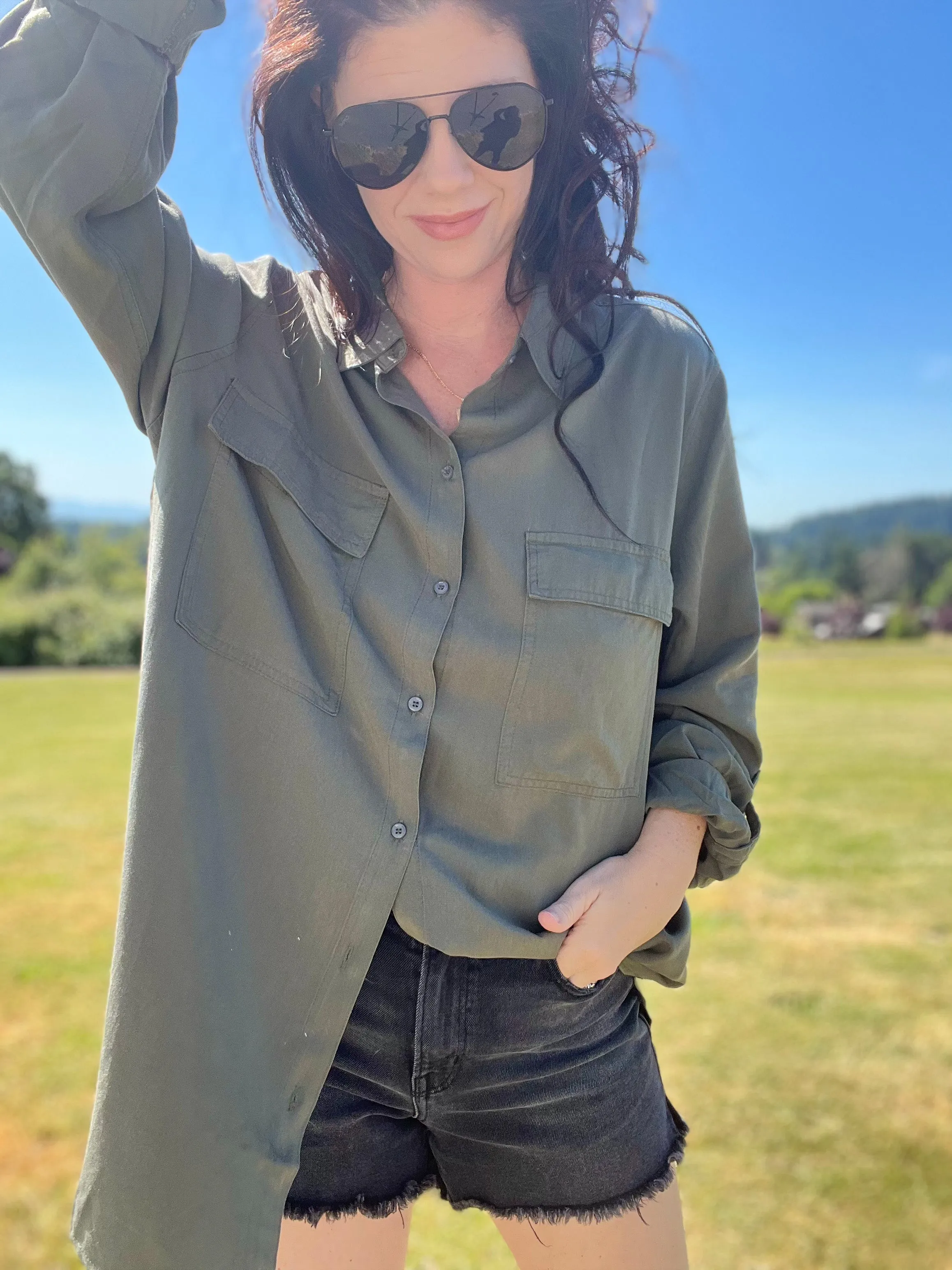 Tencel Oversized Button Down