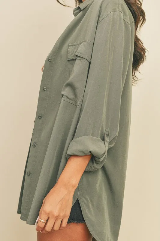 Tencel Oversized Button Down