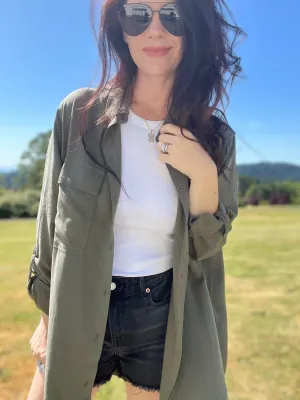 Tencel Oversized Button Down