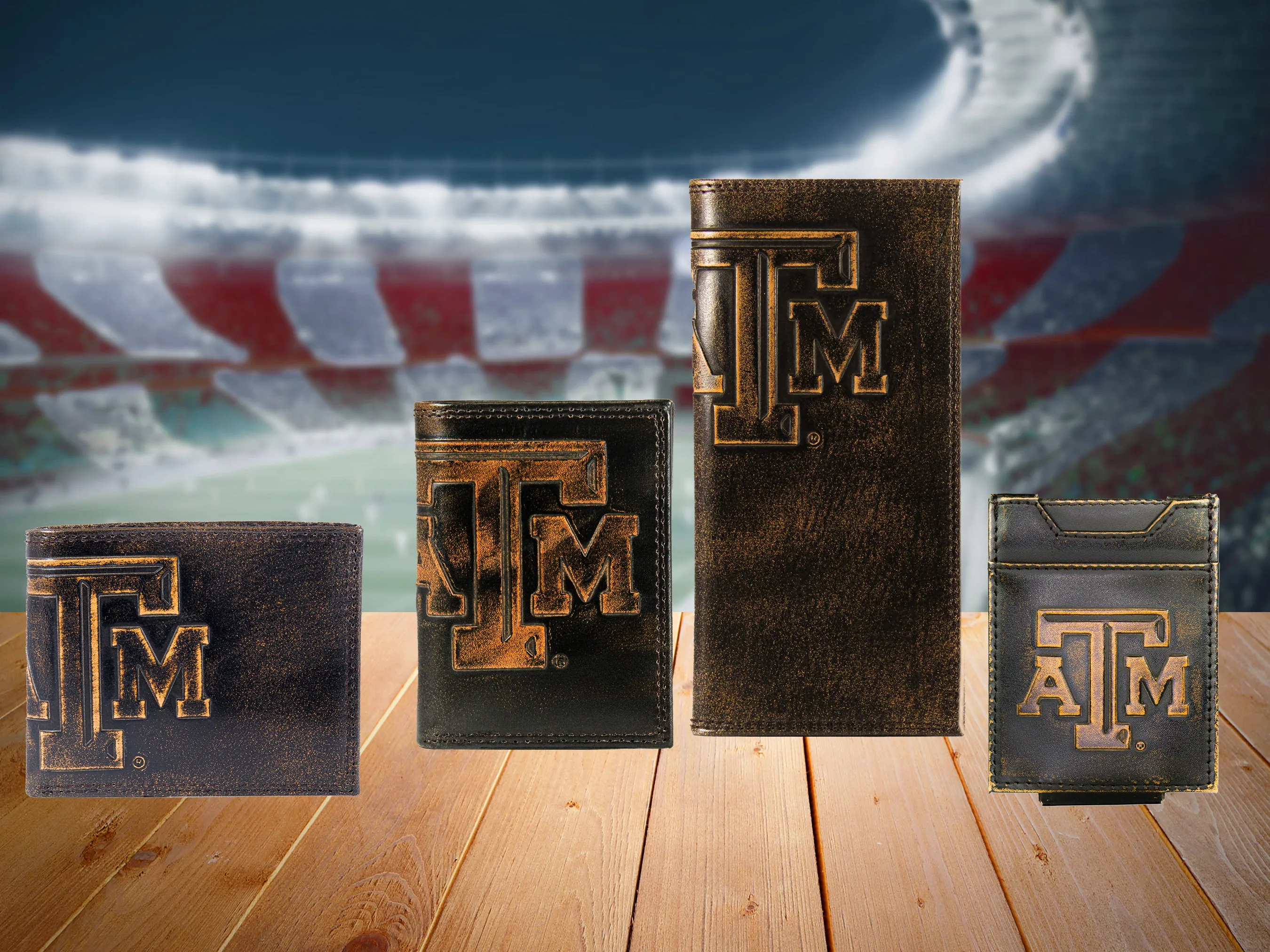 Texas A&M Aggies Burnished Leather Bifold Wallet