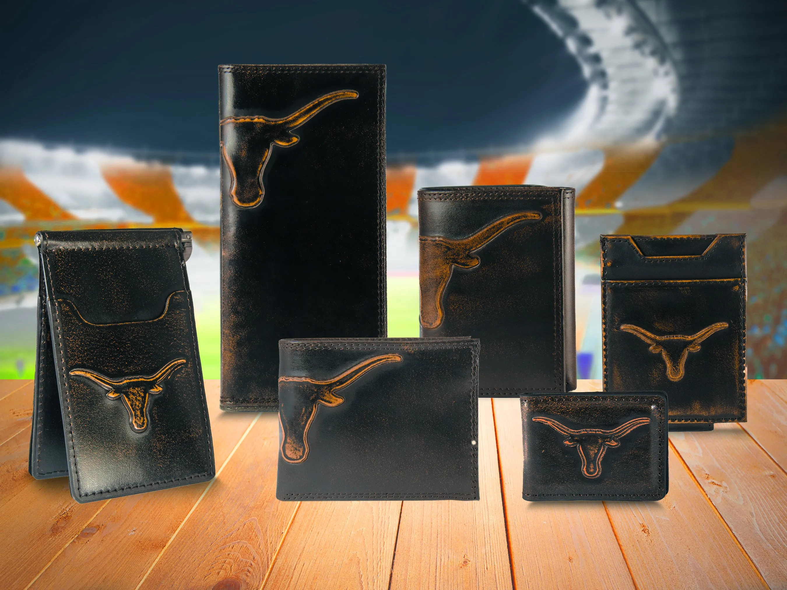 Texas Longhorns Burnished Leather Bifold Wallet