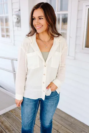 Thalia Button Down Cotton Shirt - Off White