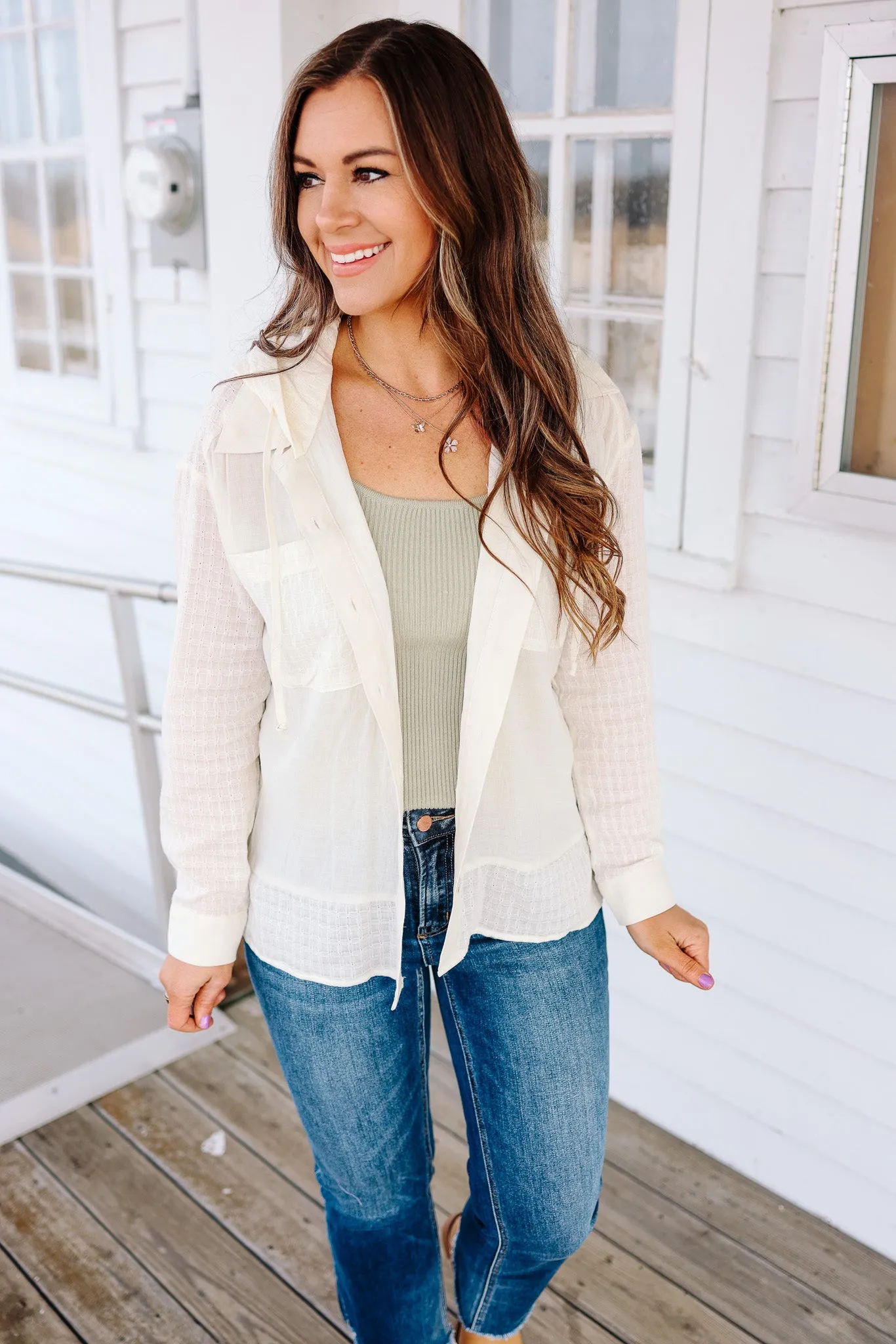 Thalia Button Down Cotton Shirt - Off White