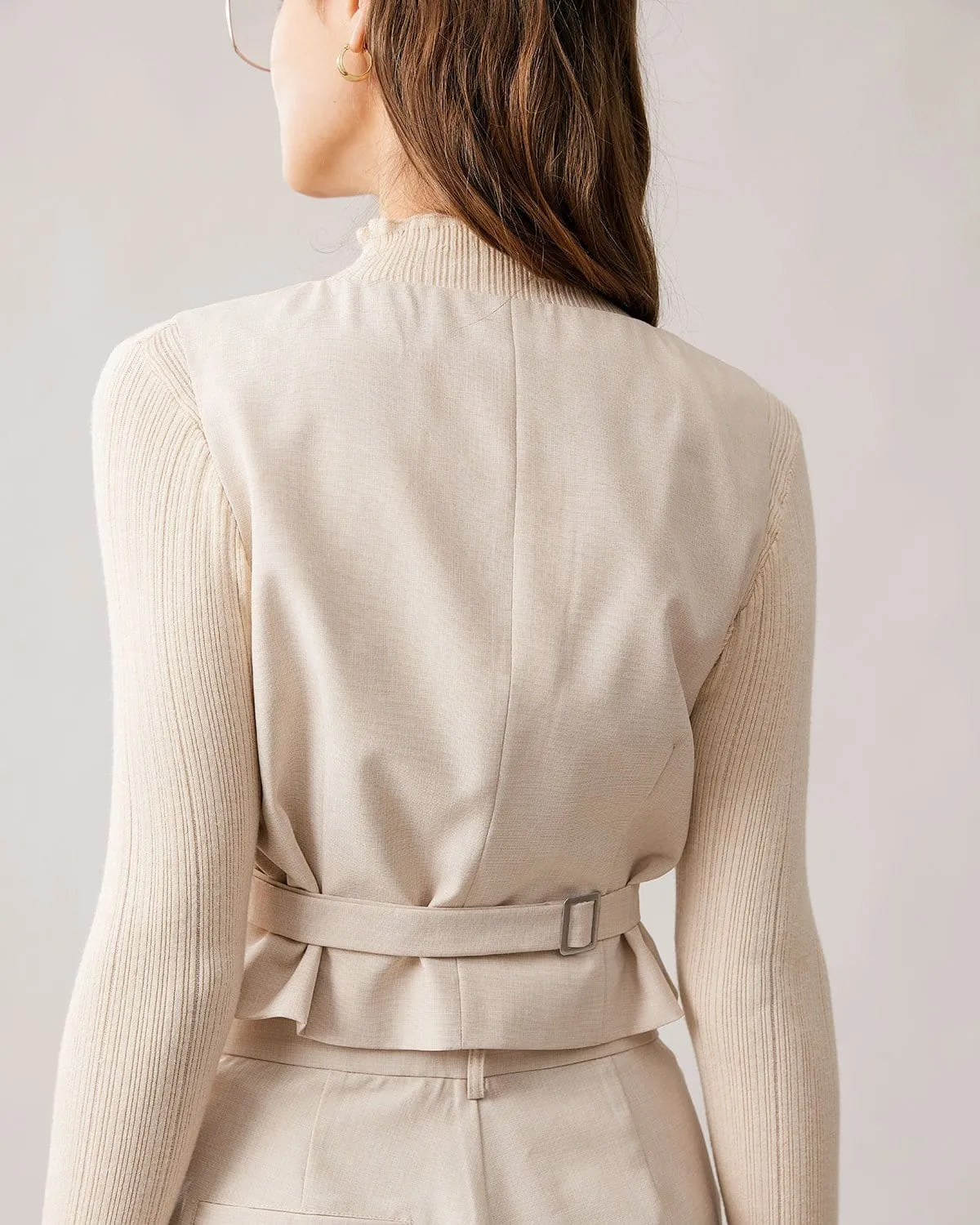 The Apricot Round Neck Button Up Waistcoat