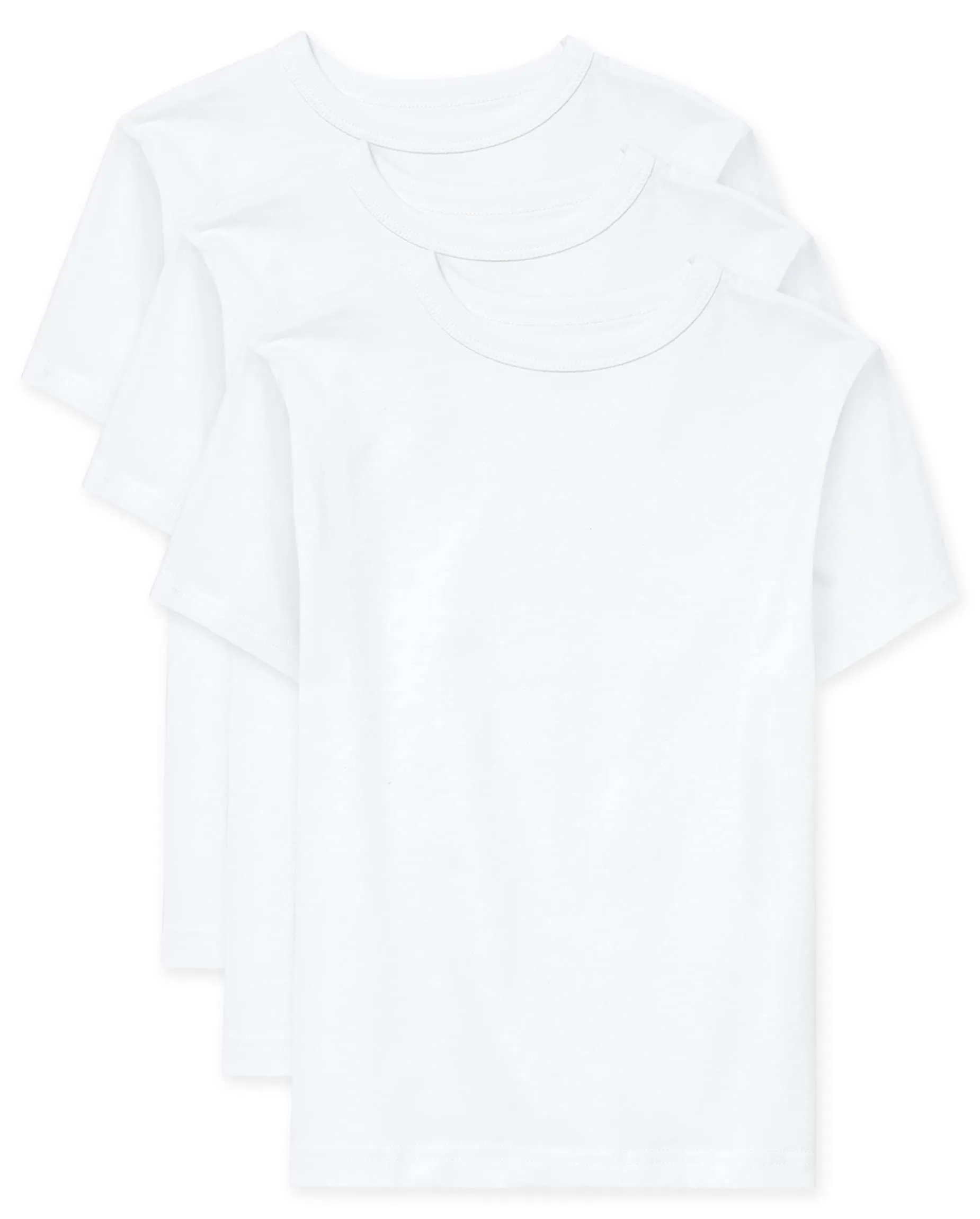 The Children's Place Boys Short Sleeve Basic Layering T-Shirt, White 3 Pack, Large