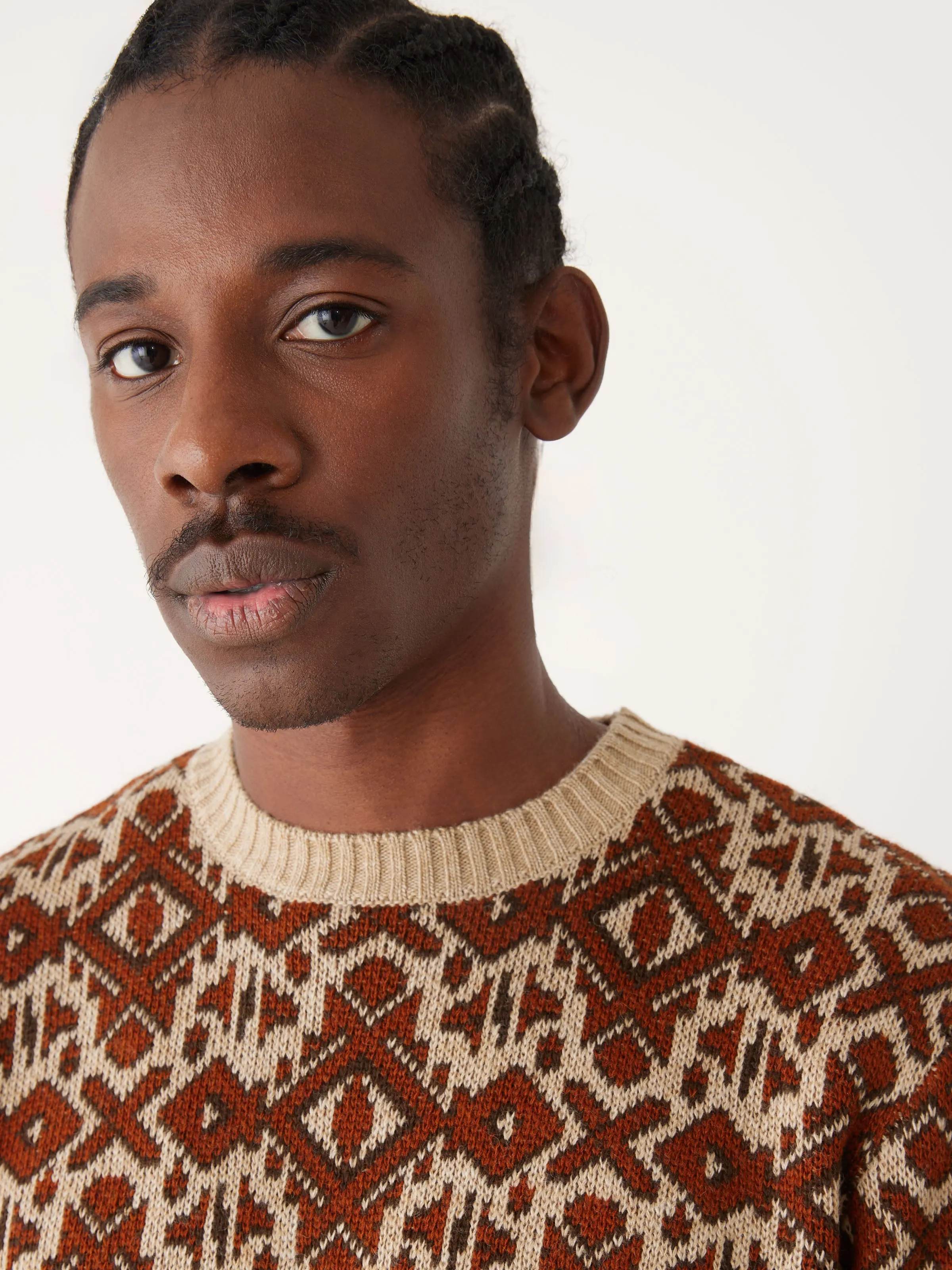 The Jacquard Sweater in Light Beige