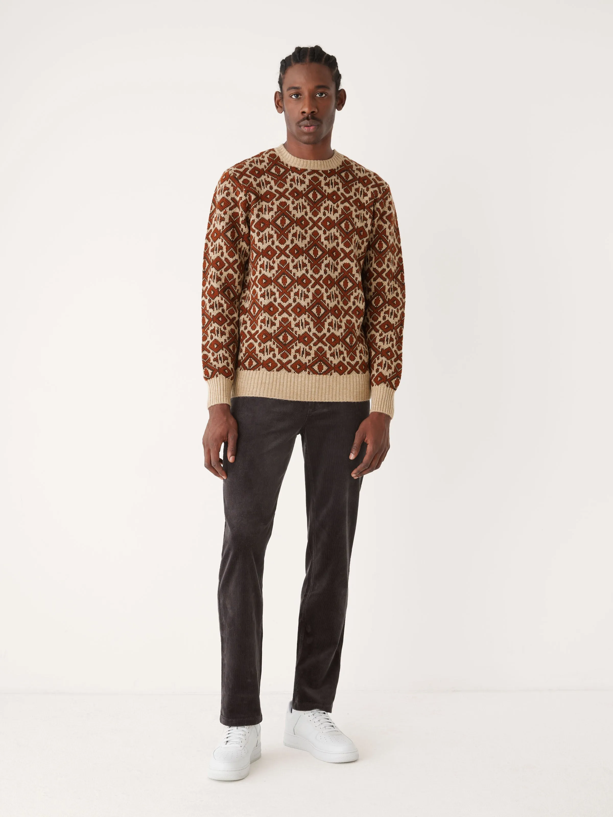 The Jacquard Sweater in Light Beige