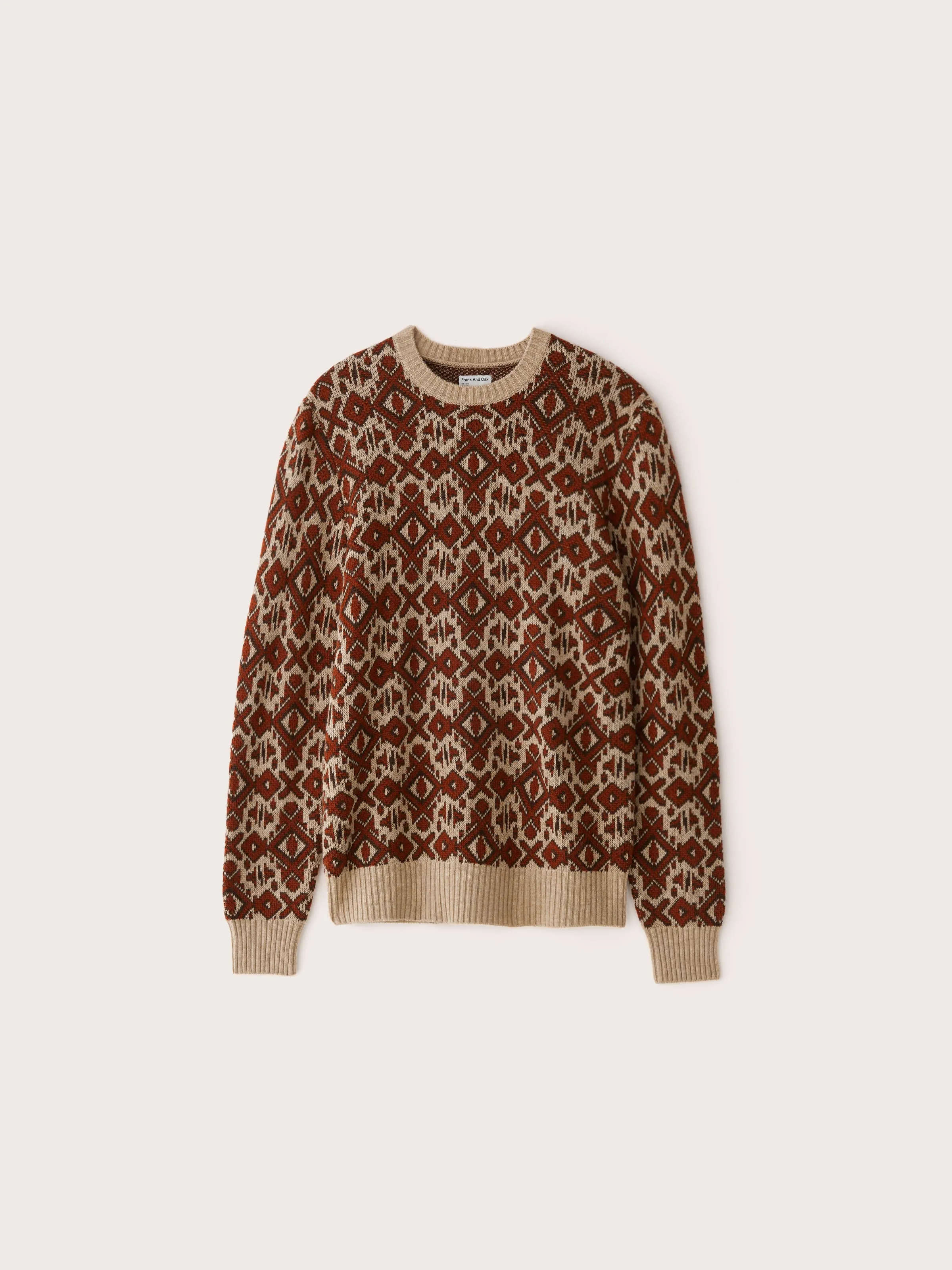 The Jacquard Sweater in Light Beige