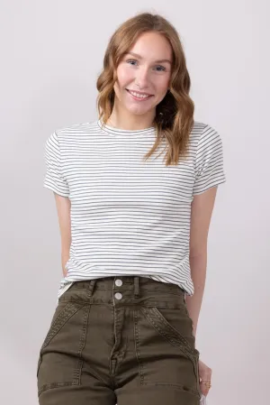 Thread & Supply Annie Striped T-Shirt for Women in Cream/Navy | T3544BRTS-CREAMNAVY