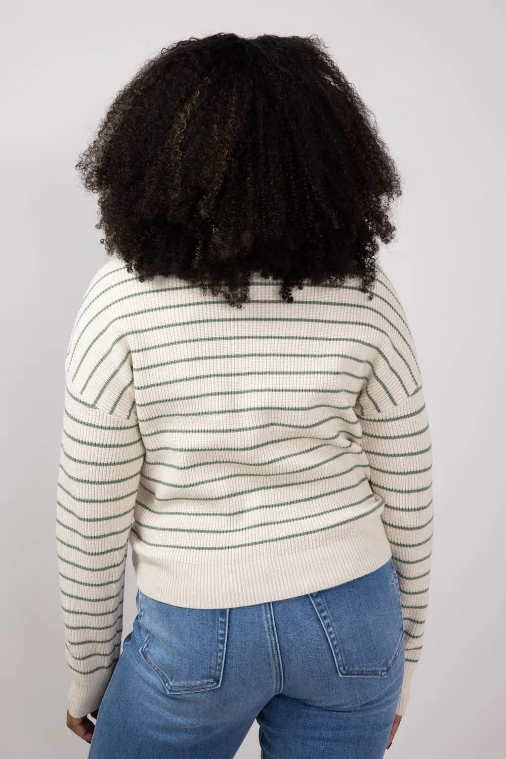 Thread & Supply Ely Knit Sweater for Women in Sage | T2798SWTS-SAGESTRIPE