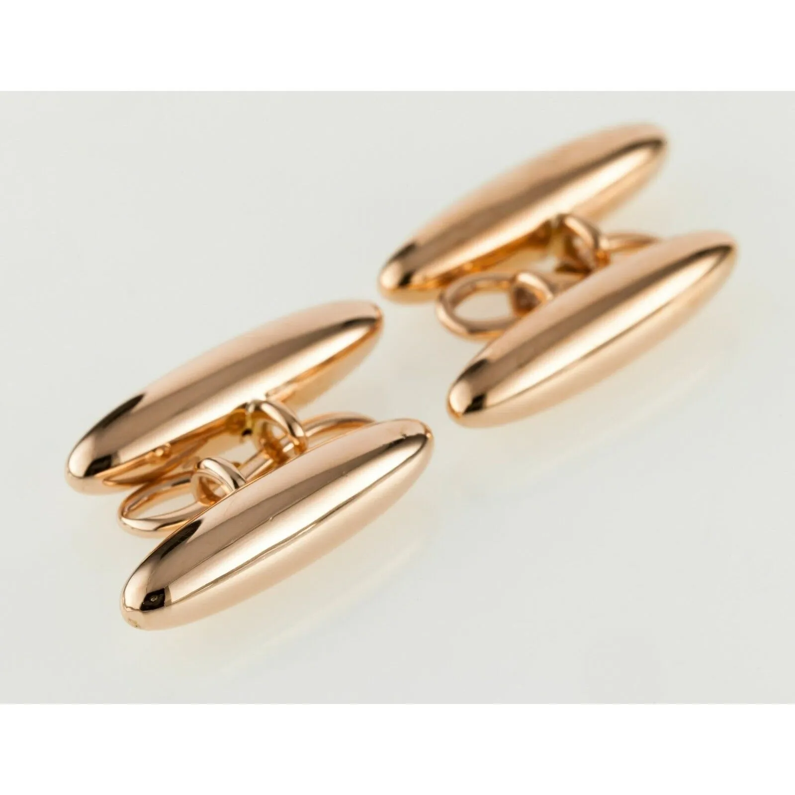 Tiffany & Co 14k Rose Gold Antique Cigar Bar Cufflinks Small Dent