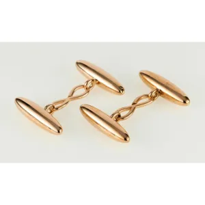 Tiffany & Co 14k Rose Gold Antique Cigar Bar Cufflinks Small Dent