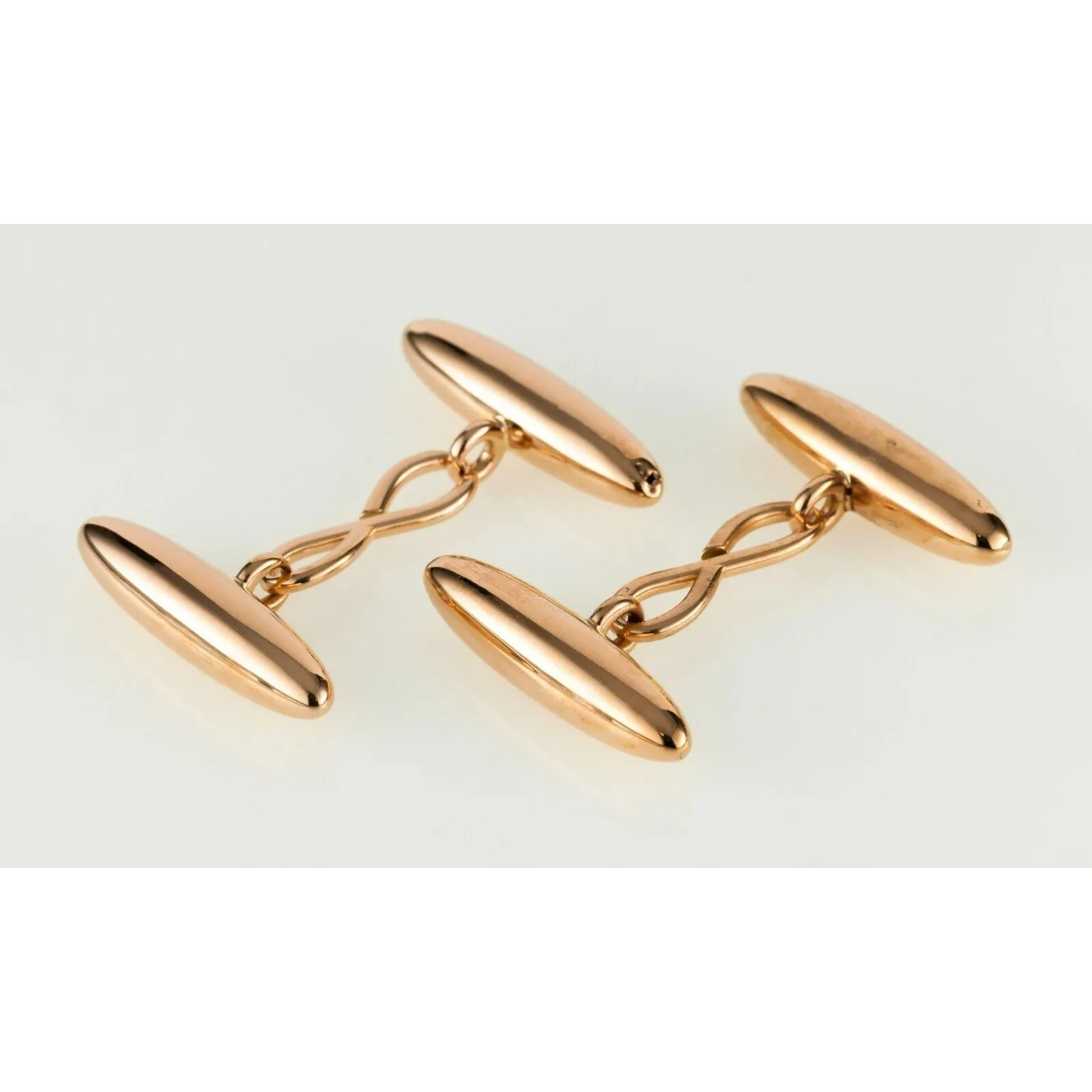 Tiffany & Co 14k Rose Gold Antique Cigar Bar Cufflinks Small Dent