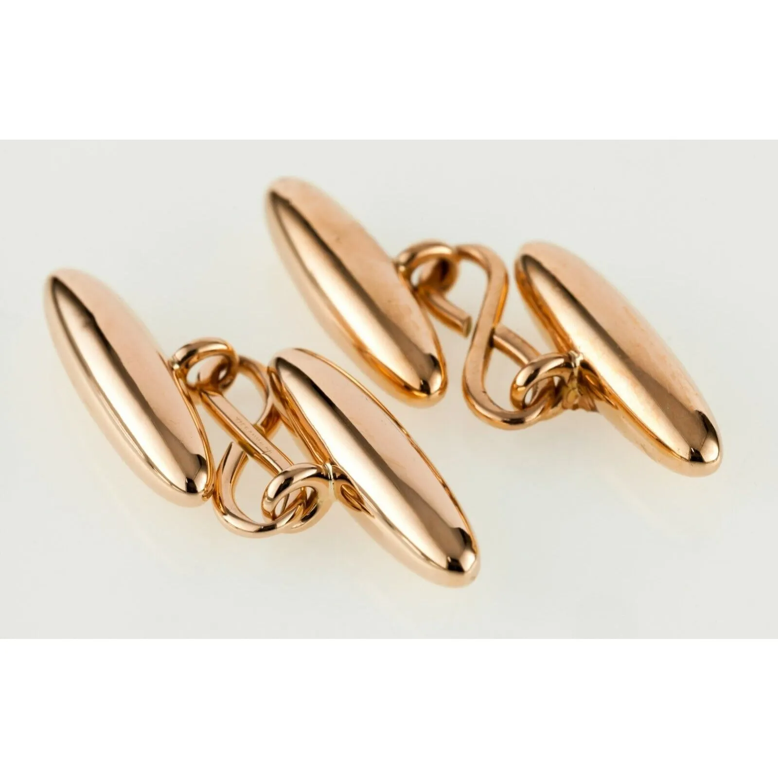 Tiffany & Co 14k Rose Gold Antique Cigar Bar Cufflinks Small Dent