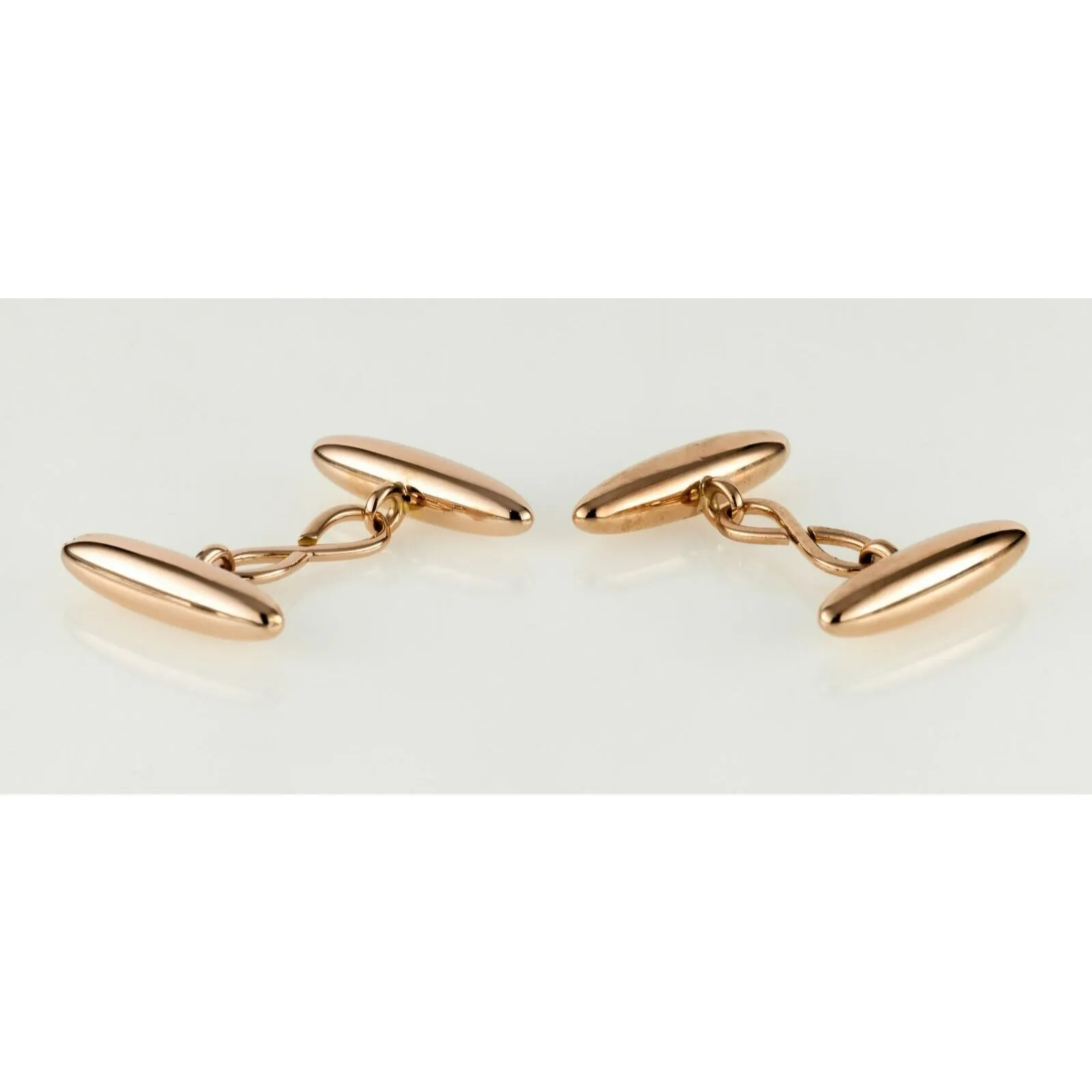 Tiffany & Co 14k Rose Gold Antique Cigar Bar Cufflinks Small Dent