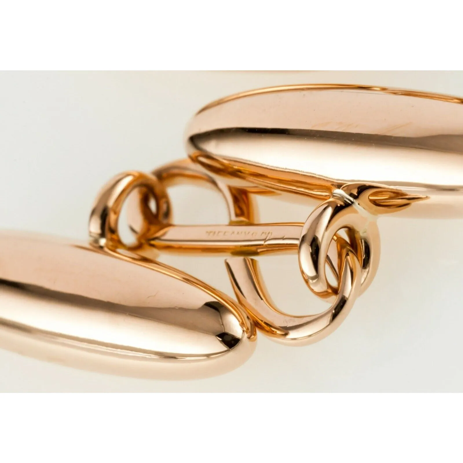 Tiffany & Co 14k Rose Gold Antique Cigar Bar Cufflinks Small Dent