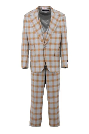 Tiglio Rosso Orvietto Gray/Ginger Windowpane Semi Wide Leg TL4227