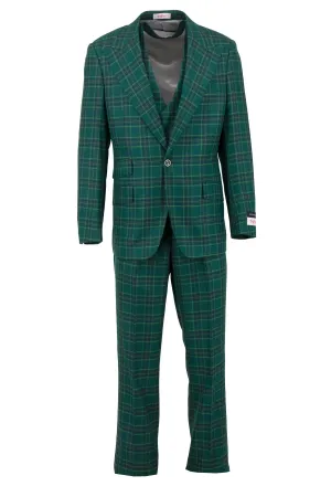 Tiglio Rosso Orvietto Green Multi Windowpane Semi Wide Leg TL6357