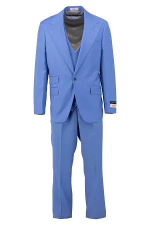 Tiglio Rosso Orvietto Solid Sky Blue Semi Wide Leg TL6004