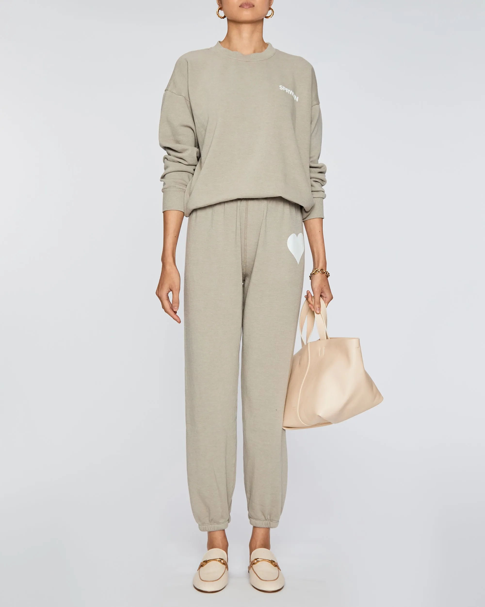 Tiny Logo Sweatshirt in Taupe
