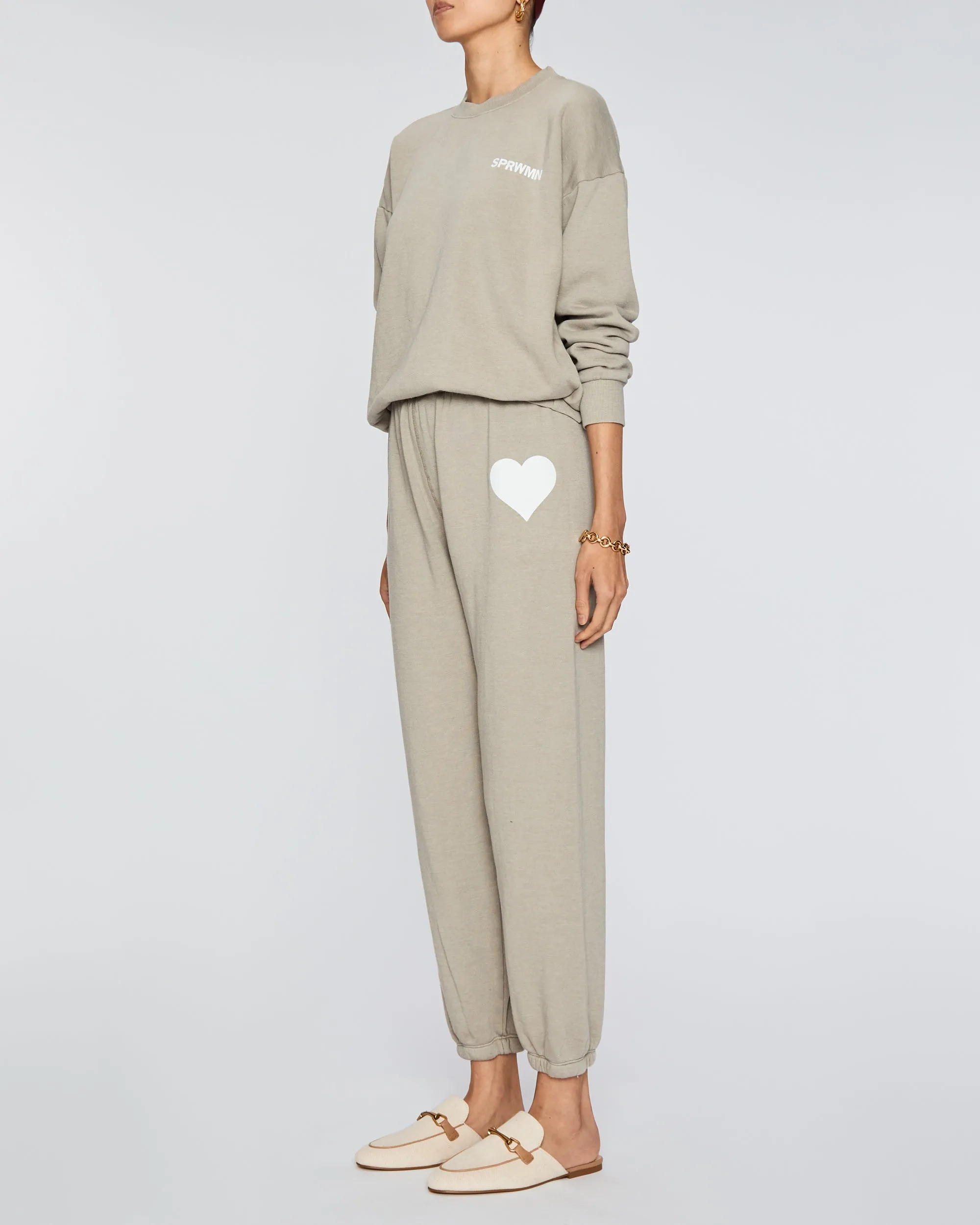 Tiny Logo Sweatshirt in Taupe
