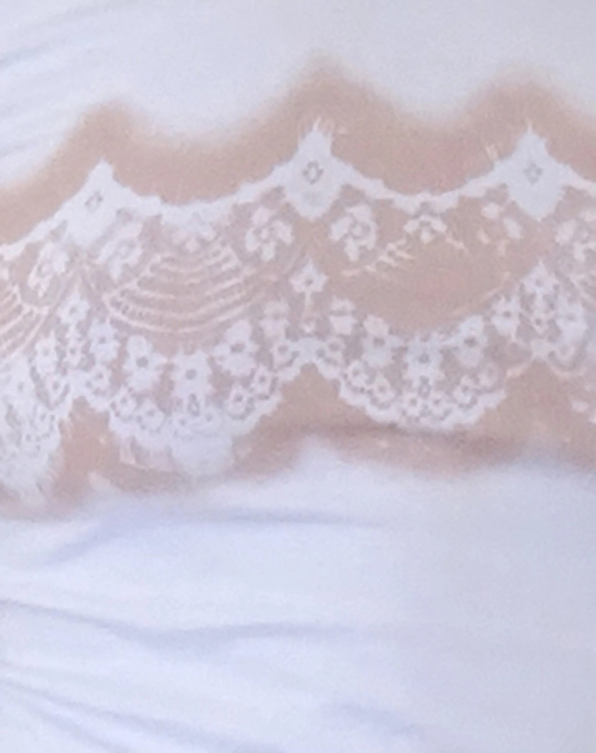 Tiona Baby Tee in White with Lace Print
