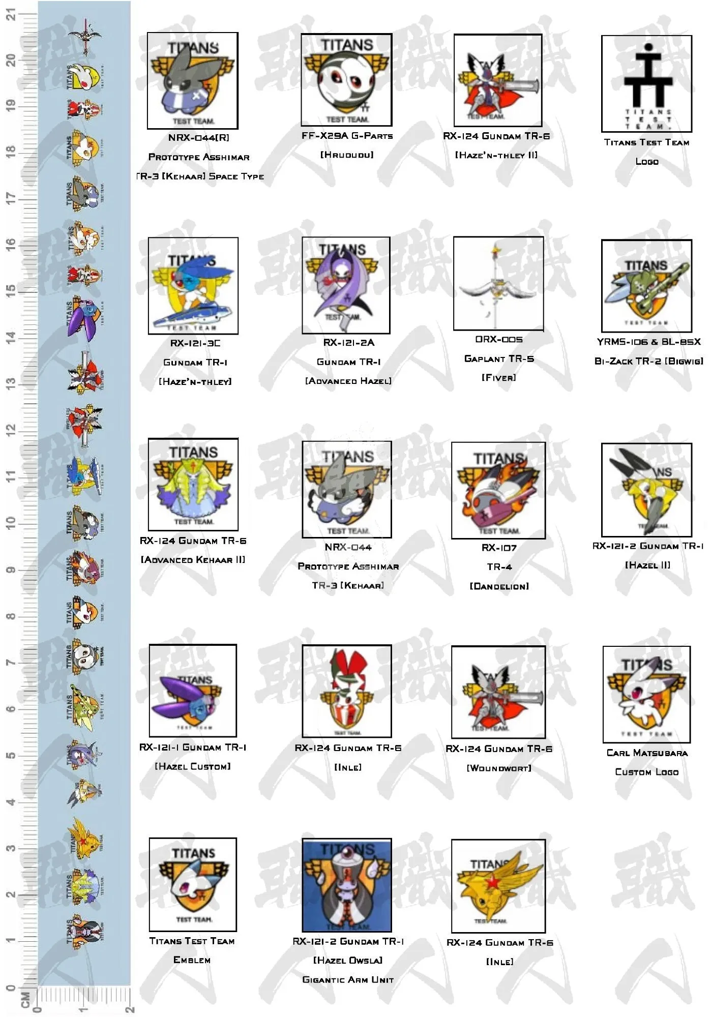 Titans Test Team [TTT] General Waterslide Decals