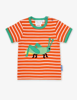 Toby Tiger Organic Applique Short Sleeve T-Shirt - Grasshopper