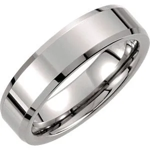 Tungsten Beveled-Edge Band TAR035 - 6 mm
