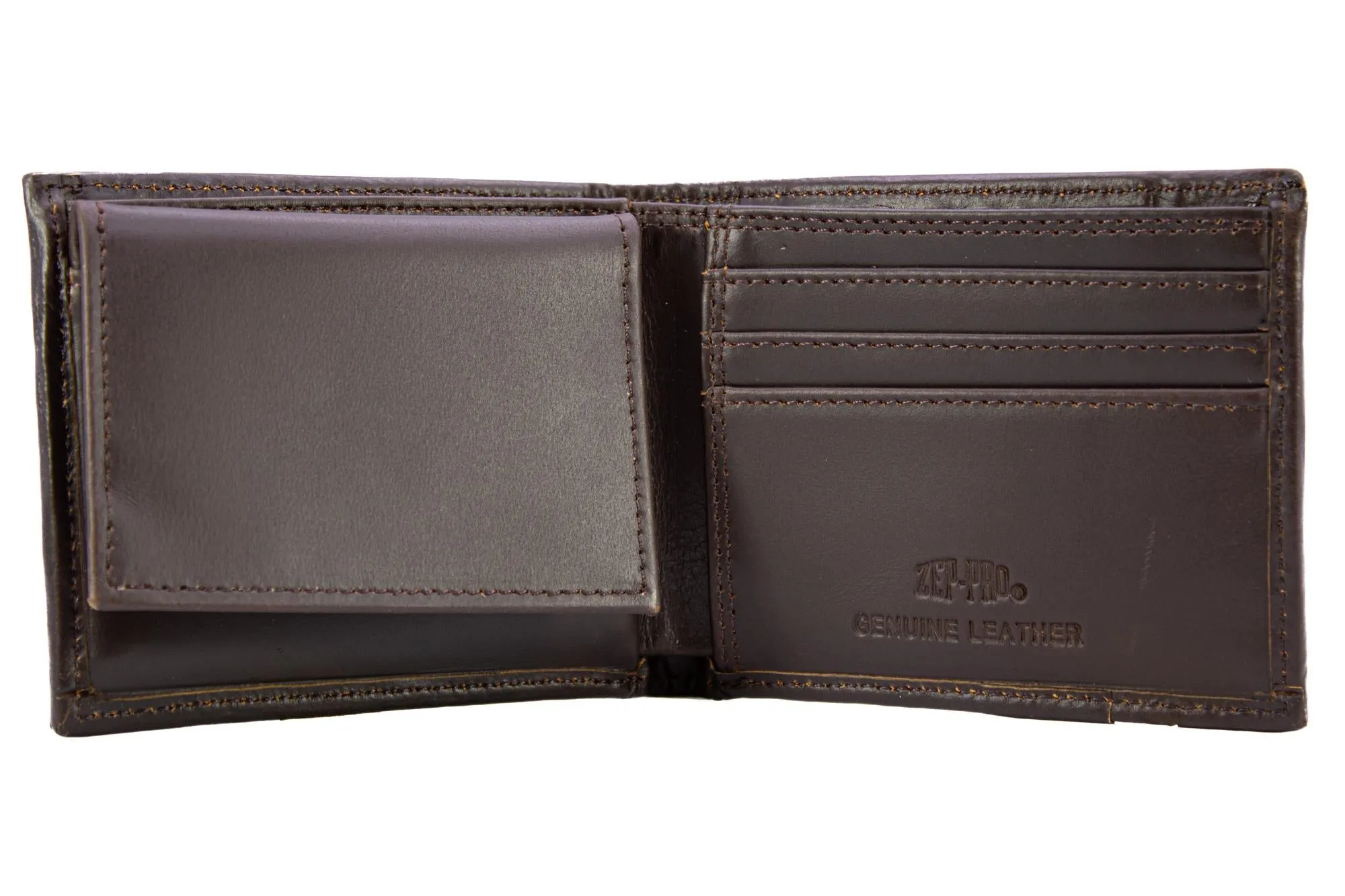 Turkey Men's Bifold Old School Camo Leather Wallet.