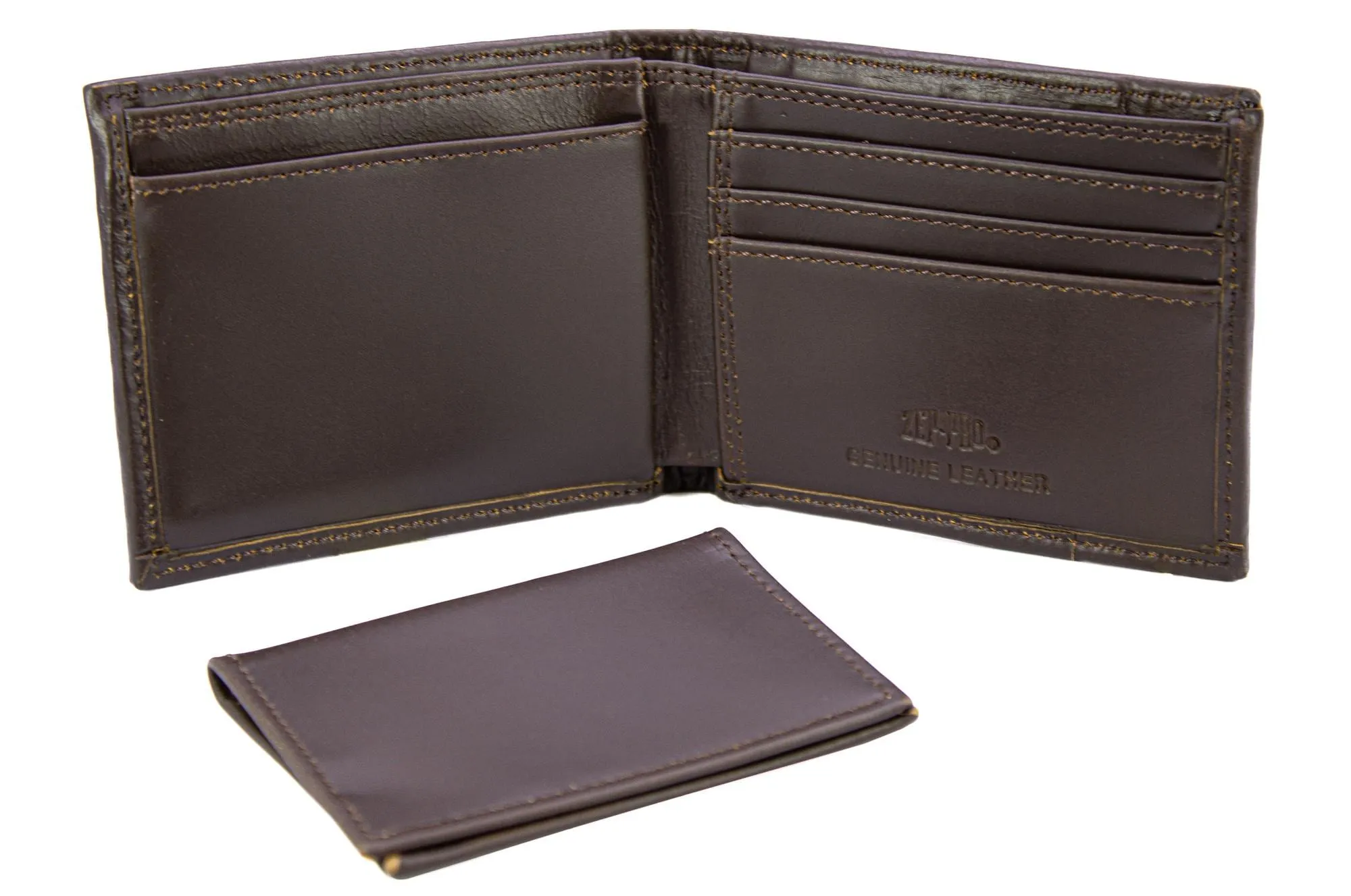 Turkey Men's Bifold Old School Camo Leather Wallet.