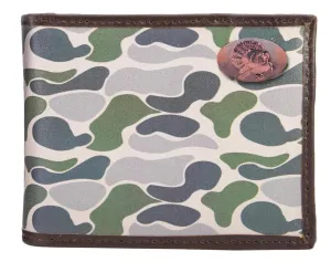 Turkey Men's Bifold Old School Camo Leather Wallet.