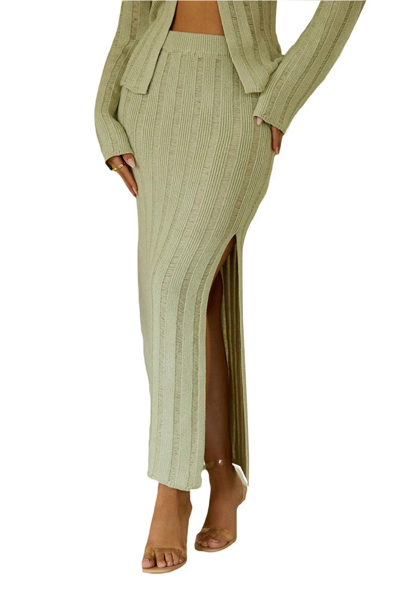 US3355 Sheer Shirt and Skirt Set